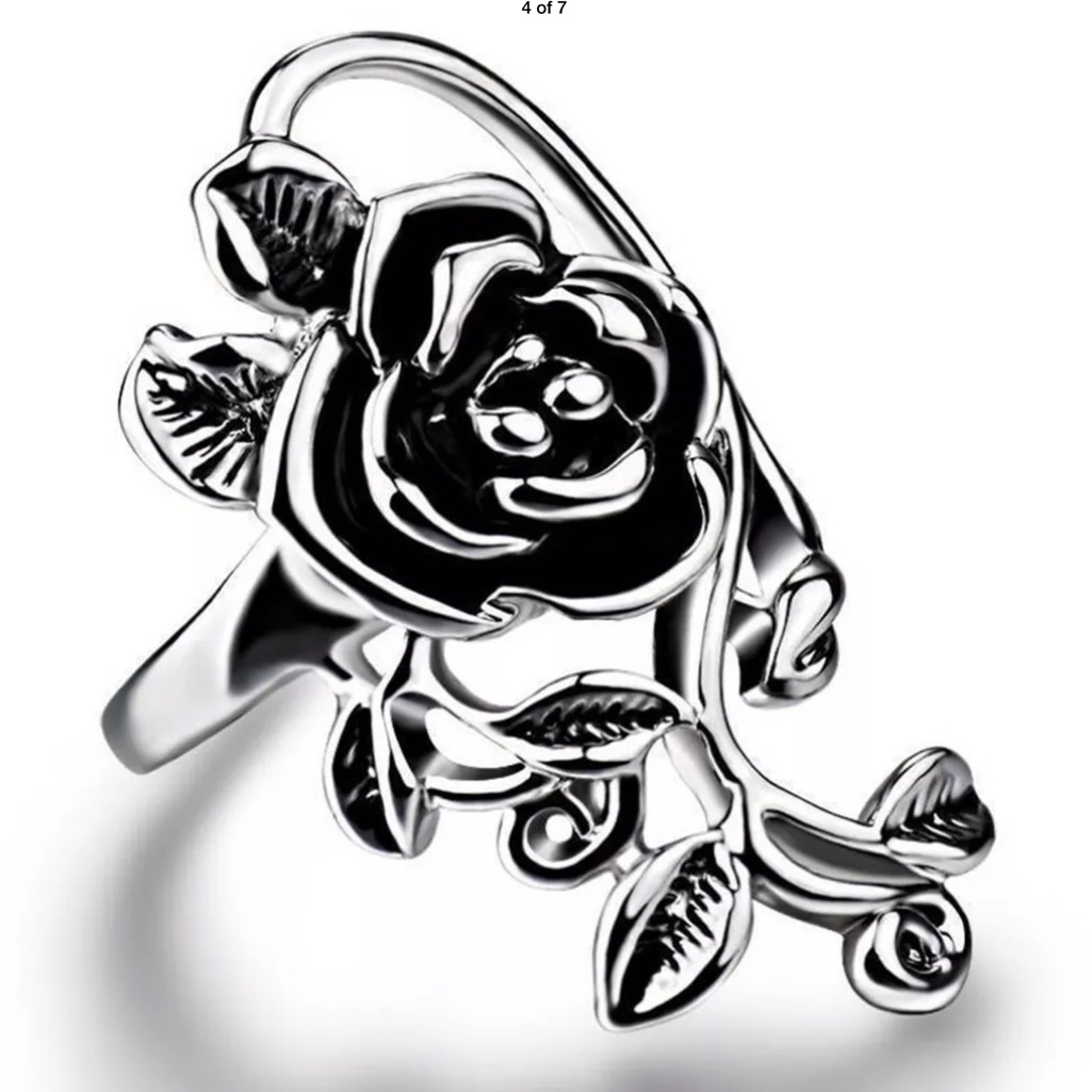 New Beautiful Rose Sterling Silver Ring